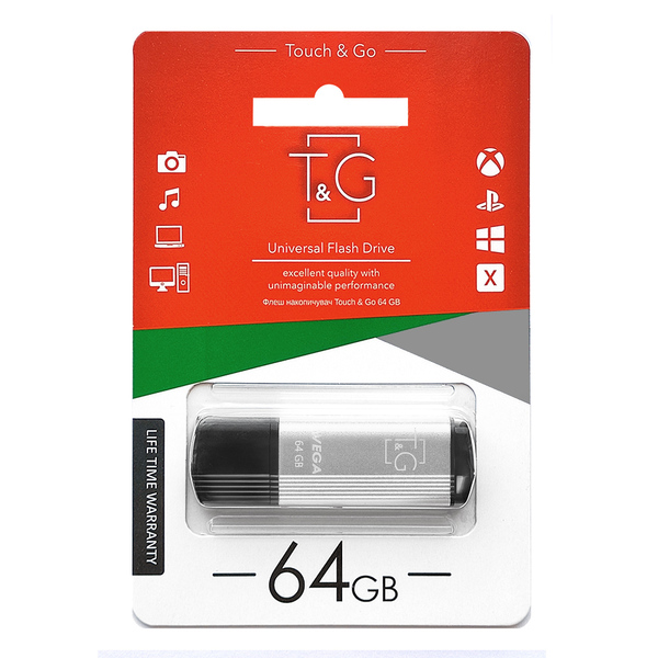 USB-Флешка USB 64GB T&G 121 Vega Series Silver (TG121-64GBSL)