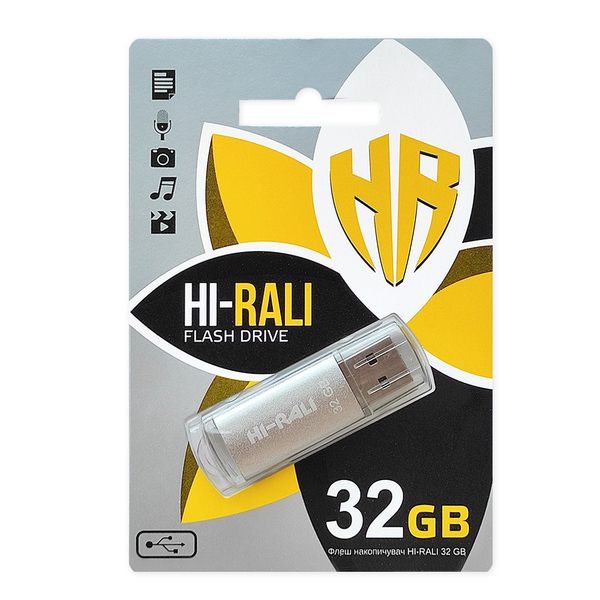 USB-Флешка USB 32GB Hi-Rali Rocket Series Silver (HI-32GBVCSL)
