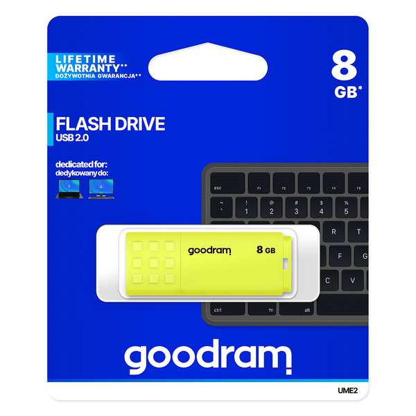 USB-Флешка USB2.0  8GB Goodram UME2 Yellow (UME2-0080Y0R11)