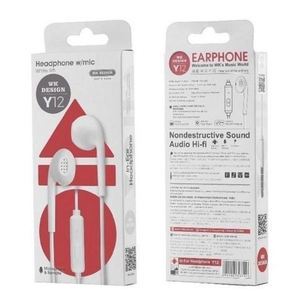 Гарнитура WK Y12 White (6941027607510)