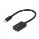 Адаптер Cablexpert USB Type-C - DisplayPort (M/F), 0.15 м, черный (A-CM-DPF-02) 