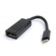 Адаптер Cablexpert USB Type-C - DisplayPort (M/F), 0.15 м, чорний (A-CM-DPF-01) 
