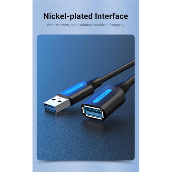 Удлинитель Vention USB - USB (M/F), 2 м, Black (CBHBH)