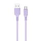 Кабель ColorWay USB - USB Type-C (M/M), soft silicone, 2.4 А, 1 м, Purple (CW-CBUC044-PU)