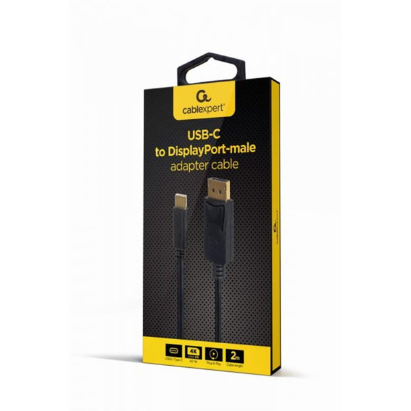 Кабель Cablexpert USB Type-C - DisplayPort (M/M), 2 м, черный (A-CM-DPM-01) 
