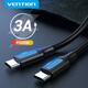 Кабель Vention USB Type-C - USB Type-C (M/M) TPE Round PD 60W, 3A, 2 м, Black (COSBH)
