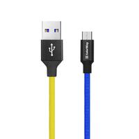 Кабель ColorWay USB - micro USB (M/M), 2.4 А, 1 м, Blue/Yellow (CW-CBUM052-BLY)
