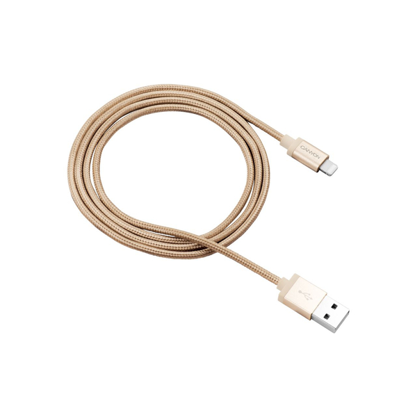 Кабель Canyon USB - Lightning (M/M) 1 м, Gold (CNS-MFIC3GO)