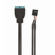 Кабель Cablexpert USB 2.0 9-pin - USB 3.0 19-pin (F/M), 0.15 м, внутрішній, чорний (CC-U3U2-01)