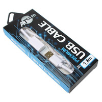 Кабель Atcom USB - USB V 2.0 (M/F), удлинитель, 1.8 м, White + Gold Plated (13425) блистер