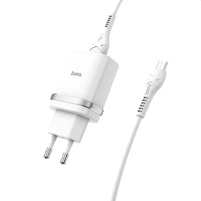 Сетевое зарядное устройство Hoco C12Q (1USB, 3А) QC3.0 White (S23110) + кабель MicroUSB
