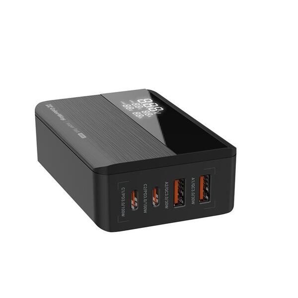 Сетевое зарядное устройство ColorWay Power Delivery GaN (2USB-A + 2USB TYPE-C) (100W) Black (CW-CHS041PD-BK)