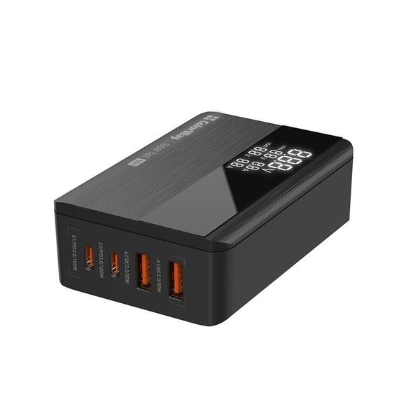 Сетевое зарядное устройство ColorWay Power Delivery GaN (2USB-A + 2USB TYPE-C) (100W) Black (CW-CHS041PD-BK)