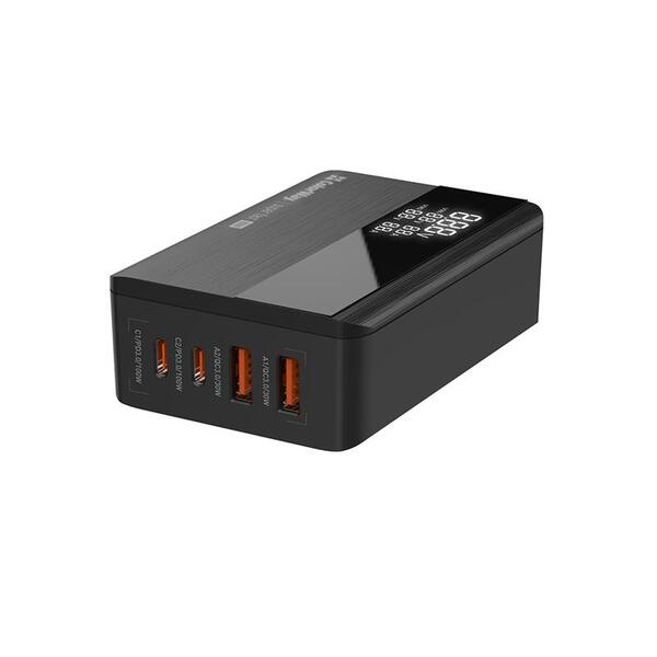 Сетевое зарядное устройство ColorWay Power Delivery GaN (2USB-A + 2USB TYPE-C) (100W) Black (CW-CHS041PD-BK)