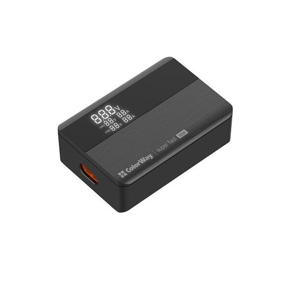 Сетевое зарядное устройство ColorWay Power Delivery GaN (2USB-A + 2USB TYPE-C) (100W) Black (CW-CHS041PD-BK)