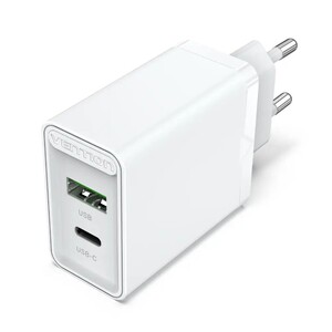 Сетевое зарядное устройство Vention USB Type C + QC4.0 (18-20W) White (FBBW0-EU)
