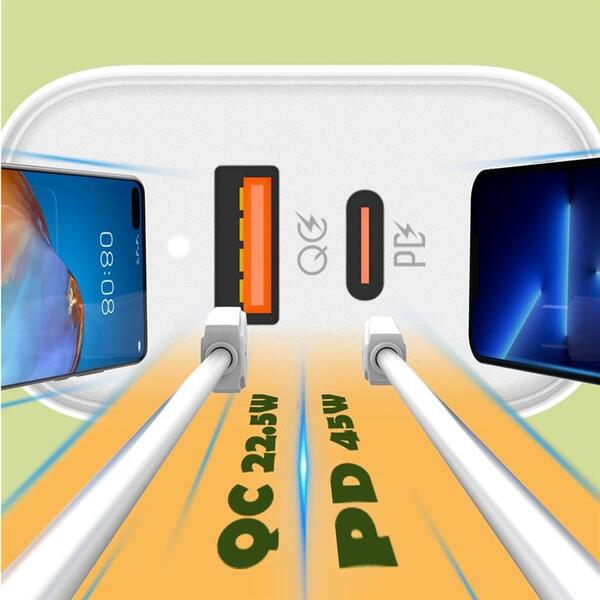 Мережевий зарядний пристрій ColorWay Power Delivery Port PPS USB (Type-C PD + USB QC3.0) (45W) White (CW-CHS042PD-WT)