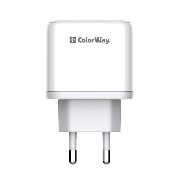 Мережевий зарядний пристрій ColorWay Power Delivery Port PPS USB (Type-C PD + USB QC3.0) (45W) White (CW-CHS042PD-WT)