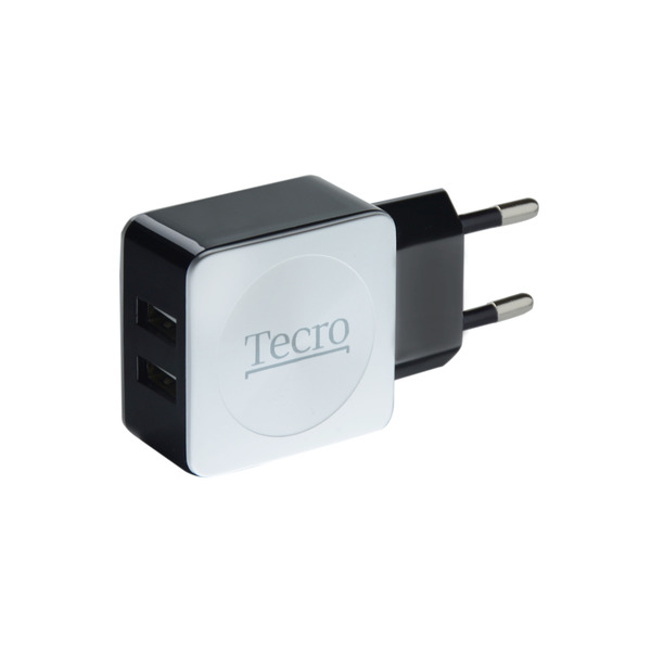 Мережевий зарядний пристрій Tecro (2xUSB, 2.1A) Black, White (TR-CHG02-BW)