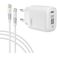 Сетевое зарядное устройство Intaleo TCGQPD120T (1USBx3A) White (1283126509988) + кабель USB Type С