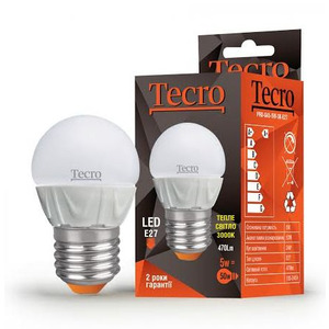 Лампа светодиодная Tecro 5W E27 3000K (PRO-G45-5W-3K-E27)