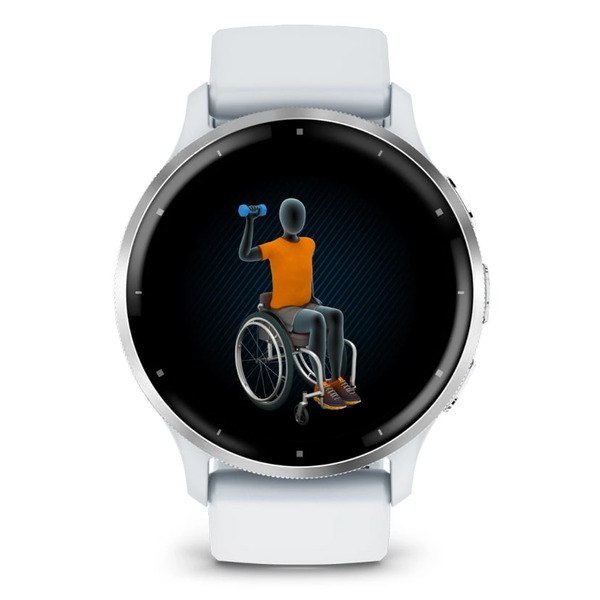 Смарт-часы Garmin Venu 3 Silver Stainless Steel Bezel with Whitestone Case and Silicone Band (010-02784-50)