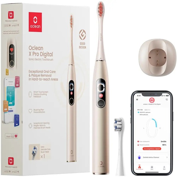 Умная зубная электрощетка Oclean X Pro Digital Electric Toothbrush Champagne Gold (6970810552553)