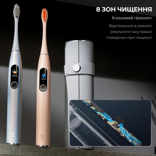 Умная зубная электрощетка Oclean X Pro Digital Electric Toothbrush Champagne Gold (6970810552553)