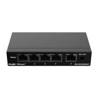 Коммутатор Ruijie Reyee RG-ES205GC (4xGE, 1xGE Uplink, CCTV, Cloud Managed, L2, настольный, бесшумный, металл)