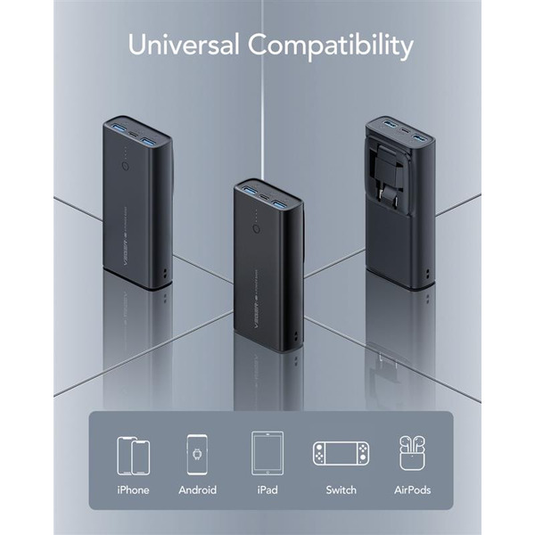 Зовнішній акумулятор (Power Bank) Veger ACE100 10000mAh Black (W1146) (1283126559143)