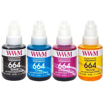 Комплект чернил WWM для Epson L110/L210/L300 4х140г B/C/M/Y (E664SET4)