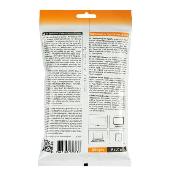Салфетки ColorWay для очистки LCD и TFT 40 шт (CW-1074)