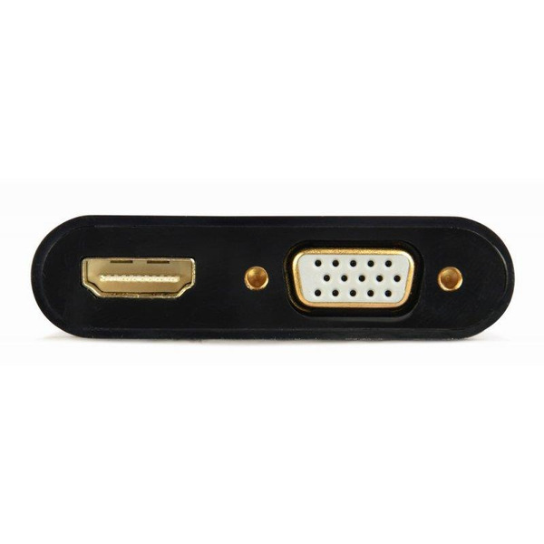 Адаптер Cablexpert VGA - HDMI+VGA (M/F), 0.15 м, Black (A-VGA-HDMI-02)