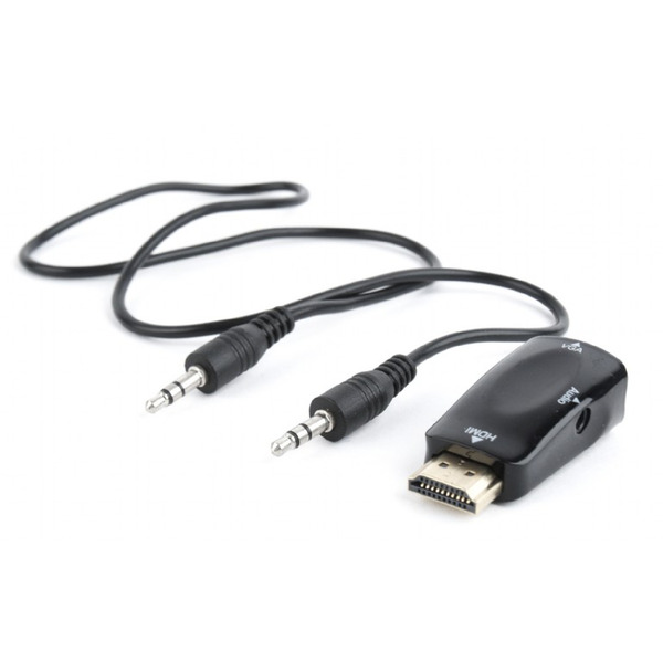Адаптер Cablexpert HDMI - VGA V 1.4 (M/F), Black (A-HDMI-VGA-02)