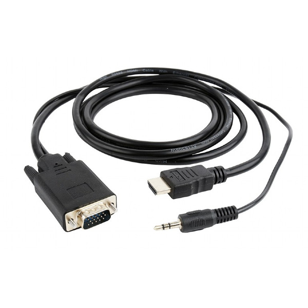 Кабель Cablexpert HDMI - VGA+3.5 мм V 1.4 (M/M), 1.8 м, чорний (A-HDMI-VGA-03-6) пакет