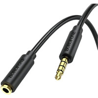 Аудио-кабель Borofone BL12 3.5 мм - 3.5 мм (M/F), 2 м, черный (BL12-2B)