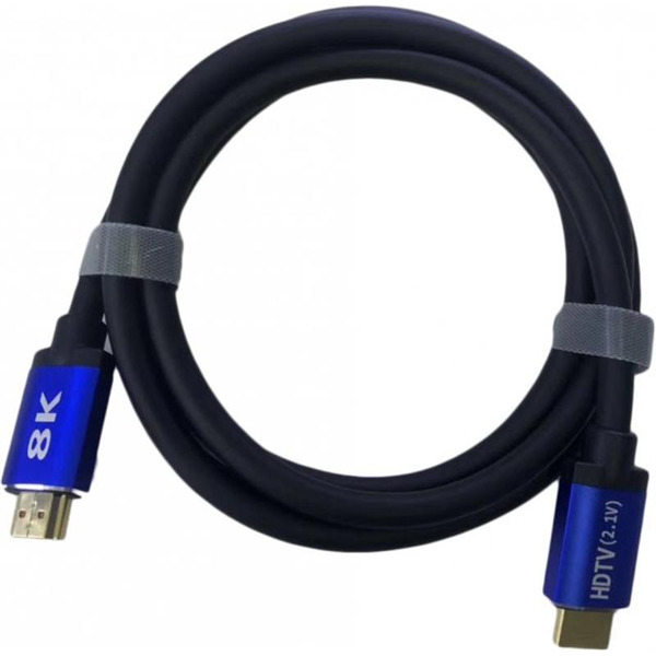 Кабель ATcom HDMI - HDMI V 2.1 (M/M), Real 8K 48Gbps, 5 м, чорний/синій (88855)