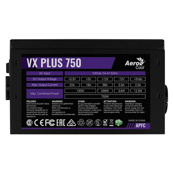 Блок живлення AeroCool VX Plus 750 ACPN-VS75AEY.11