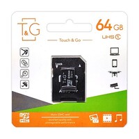 Карта памяти MicroSDXC  64GB UHS-I Class 10 T&G + SD-adapter (TG-64GBSDCL10-01)
