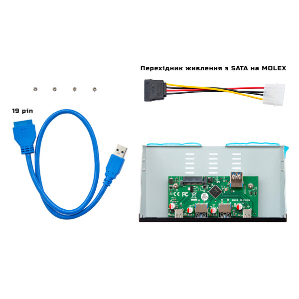 USB-хаб Frime USB 3.1 2 x type A &amp; 2 x type C VL820 Black (ECF-FP2xTA&amp;2xTC.54)