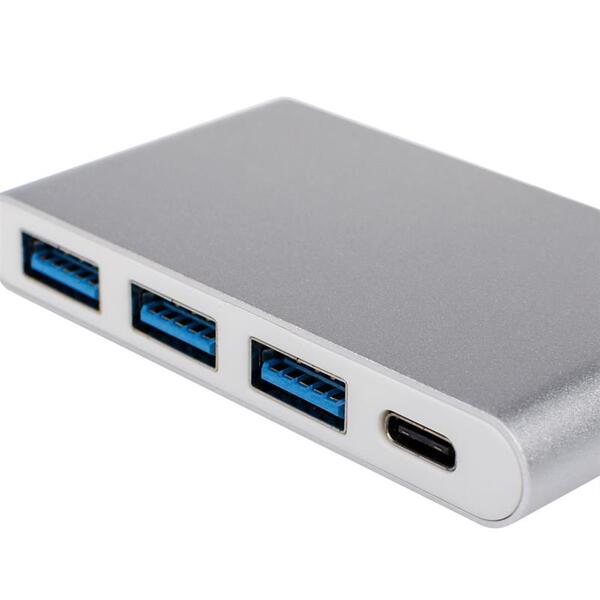 Концентратор USB Type-C Atcom 3хUSB3.0, USB Type-C, 0.1м, металл Silver (12808)