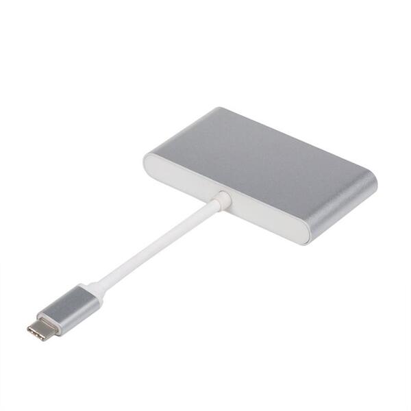 Концентратор USB Type-C Atcom 3хUSB3.0, USB Type-C, 0.1м, металл Silver (12808)