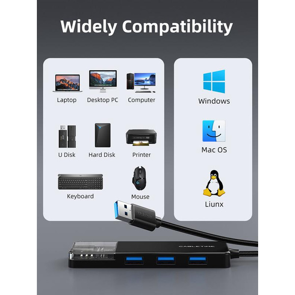 USB-хаб Cabletime CB02B