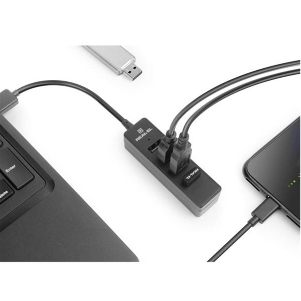 USB-хаб REAL-EL HQ-154 Black