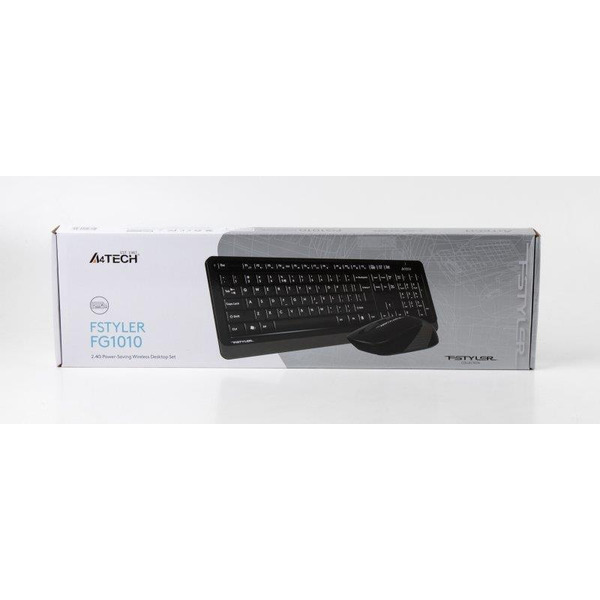 Комплект (клавіатура, миша) бездротовий A4Tech FG1010 Black/Grey