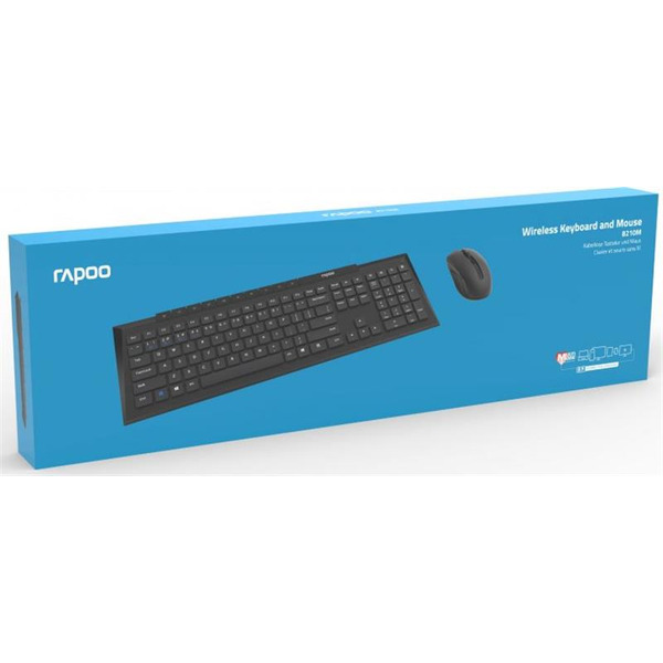 Комплект (клавиатура, мышь) беспроводной Rapoo 8210M Wireless Black