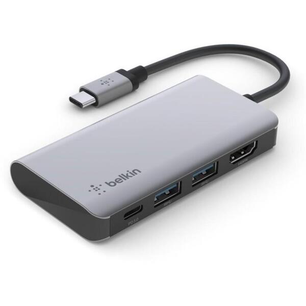 Док-станция USB-C Belkin 4in1 Multiport Dock Gray (AVC006BTSGY)