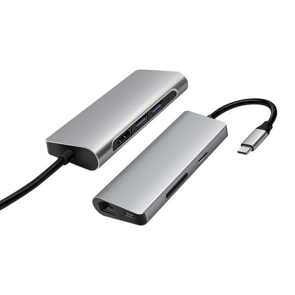 Док-станция ProLogix (PR-WUC-105B) 7 in 1 USB3.1 Type C to HDMI+2*USB3.0+PD+Lan+TF+SD