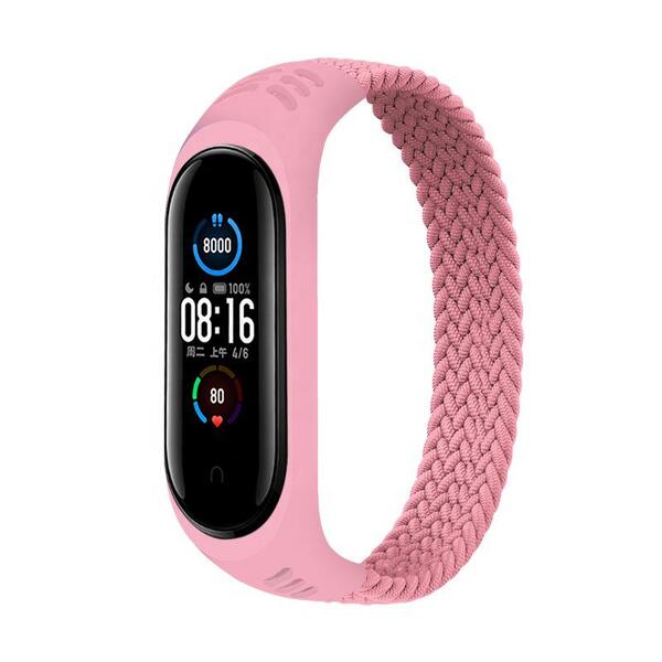 Ремешок BeCover Elastic Nylon Style для Xiaomi Mi Smart Band 5/Mi Smart Band 6 Size L Pink (706163)