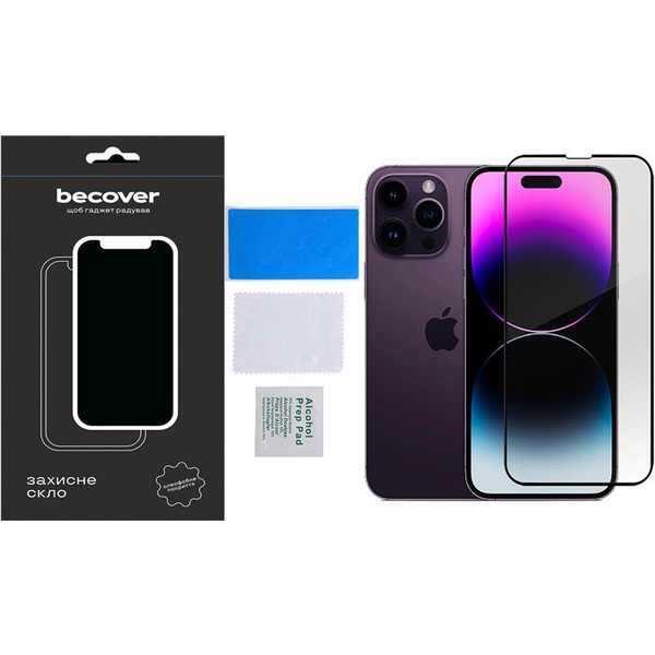 Захисне скло BeCover для Apple iPhone 14 Pro Black (707968)